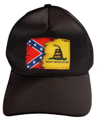 distressed blended Confederate Gadsden Dont Tread On Me cap